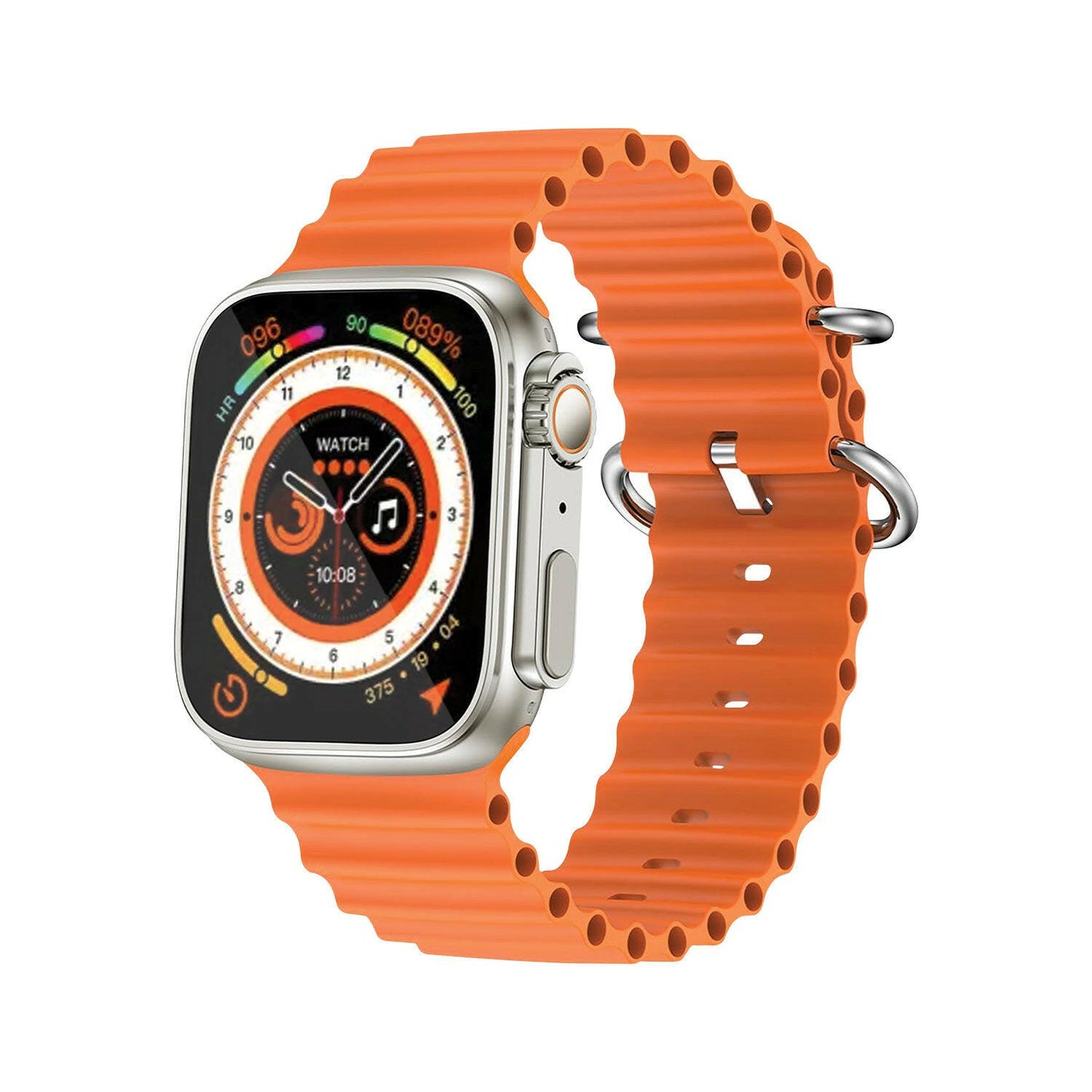 JB SW15 Ultra Smartwatch with Wireless Charging Smartwatch (Orange OR Black Strap, Adjustable)