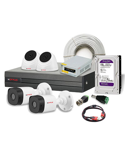 CP Plus 4 Camera complete kit - 2.4 Mega Pixels 1080p Full HD